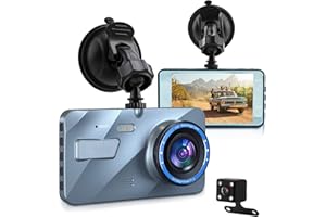 IBAYE Dash Cam for Car, Dash Cam Front and Rear 1080P Full HD, 4'' Screen Car Camera 170°Wide Angle, G-Sensor, Loop Recording, Parking Monitor, Night Vision, Motion Detection