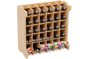 Bucasso Organizzatore di scaffali per vernici di per 30/49/72 bottiglie di vernici, materiale MDF, adatto per Tamiya/Vallejo/MR HOBBY (30 fori Vernici)