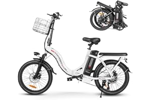 SAMEBIKE-Bike pieghevole, bicicletta elettrica da 20 pollici con batteria rimovibile da 36V/12Ah Freno idraulico, per adulti, uomini donne