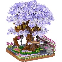 HIGH GODO Cherry Blossom Tree House, 2200 Pieces Micro Clamping ...