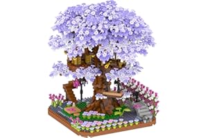 HIGH GODO Domek na drzewie z kwiatem wiśni, 2200 elementów, zestaw mikro klocków zaciskowych, drzewko bonsai, prezent dla dorosłych i młodzieży od 12 lat, nie jest kompatybilny z Lego