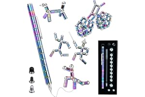 Angozo Fidget Pen Magnetic,Decompression Magnetic Pen for Ages 8-15 - Gifts for Teenage Boy Girl, Novelty Gadgets Toy,Eliminate Pressure Stress and Anxiety Relief(Rainbow)