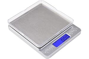 Diyife Balance de Précision 500g/0.01g, Balance de Cuisine/Balance de Poche/Balances de Bijoux, Haute PréCision Balance Électronique, Écran LCD Rétroéclairé, Fonction Tare & PCS, avec Plateau