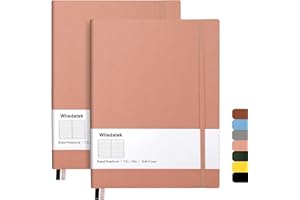 Wiisdatek B5 College Ruled Notebooks - 2 Pack B5 Large Journal Notebooks with 376 Numbered Pages,100gsm Thick Lined Paper,Soft PU Leather Cover,7.6 X 10 inch(Pink)
