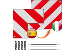 Afenau Cartello di Carico Sporgente, Cartello di Sicurezza Porta 4 Nodi, 50 x 50 cm Cartello Carichi Sporgenti Oomologato, Cartello Carico Sporgente Omologato per Portapacchi Posteriori/Portabici