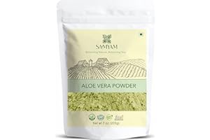 SAMYAM Aloe Vera Leaves Powder (Aloe barbadensis) - 200g Pack | Skin Soother from Leaves
