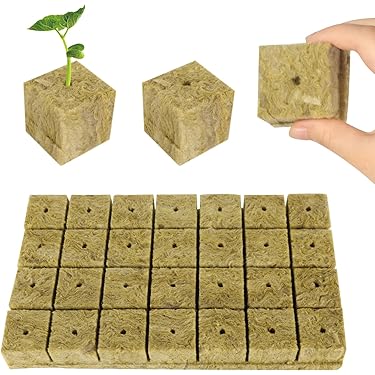 50 Rockw ool Kubussen Wol Rots Hydrocultuur Grow Kubussen voor Stekken, Klonen, Vermeerdering, Kas, Steenwol Base voor Krachtige Groei