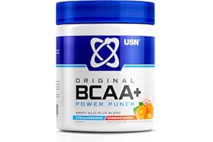USN Power Punch BCAA Amino Acids Powder, Tangerine Flavour - 200g, Vegan BCAA Powder, Vitamin B6 & No Sugar, Pre Workout or Intra Workout Energy Drink Mix & Dietary Supplement to Maximise Performance