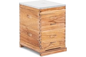 Wiesenfield WIE-BK-52 Bienenstock 2 Zargen Bodenkassette mit Flugloch Lüftungslöcher mit Metallabdeckung Bienenhäuschen Beute Bienen