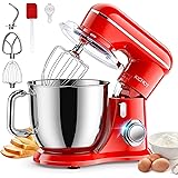 KICHOT 4.5L Impastatrice Planetaria, 1300W 10Velocità Robot da Cucina Elettrico con Gancio per Impastare, Frusta Piatta, Frus
