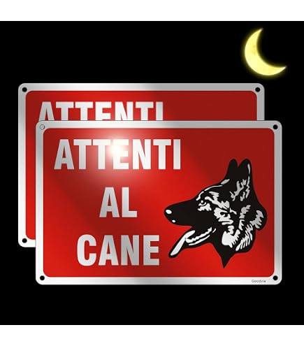Cartello 'ATTENTI AL CANE' Per Cancello - Targa In Materiale