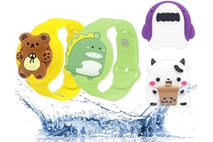 DGUSO Airtag Kids Pulsera Impermeable 2pcs y 2pcs Airtag Kids Sleeve Oculto Titular de Apple Airtag IP53 Protección de Todo el Cuerpo de Silicona AirTags Sleeve Toddler Anti-Lost GPS Tracking