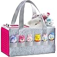REEKNOKOL Carrying Bag for Toniebox Starter Set and Accessories, Felt Organizer Bag for Tonies Figurine and Toniebox Travel Tonies Carry Case with Handle for Toniebox & Accessories (Pink)
