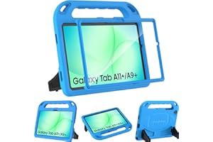 TOPWANT Kids Case with Built-in Screen Protector for Samsung Galaxy Tab A11+ Plus 11 inch 2025(SM-X230/X235/X236)/Tab A9+ Plus 11 inch 2023(SM-X210/X216/X218), Shockproof Case with Handle Stand, Blue