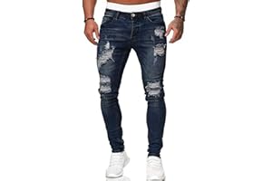 Loalirando Vaqueros Rasgados de Hombre Jeans Rotos Slim Fit Pantalones Skinny de Denim Pantalones Hombre Casual de Mezclilla Pantalón Largo Hombre Vaqueros Ajustados