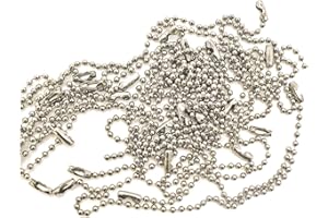 Trimming Shop Métal Chaîne Boule Extendeur pour Étiquette Étiquettes, Fabrication de Bijoux, Porte-Clé ou Badge Titulaires, avec Connecteur Fermoir - Argent, 15cm