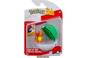 Pokémon Clip N Go - Charmander w. Friend Ball - Compatible with Battle Figures and Belt Sets!! Official Pokemon toy for child