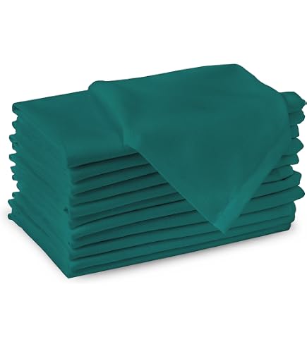 GmeDhc 12 tovaglioli in tessuto verde, 48 x 48 cm, per hotel, pranzo, ristorante, Natale, matrimoni, eventi e feste
