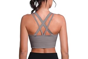 Leversic Women's Workout Bra Mid Impact Wirefree Removable Padding Sports Bra Cross Back Yoga Bra for Gym Fitness Running Jogging