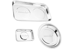 Poppstar 3-set Magnetiska verktygsskålar, 1x rektangulär (24 x 14cm), 1x rektangulär (9,3 x 6,4cm), 1x rund (Ø 15cm), Materia