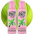 Crazy Color Vibrant Toxic UV Semi-Permanent Duo Hair Dye. Highly Pigmented Neon Green Conditioning & Oil Nourishing Vegan Formula | No Bleach or Ammonia | 200ml