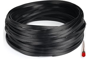 ODSK Rattan-Möbel-Befestigungsset (enthält Webwerkzeug), Korbgeflecht-Reparaturmaterial, vier Linien, schwarzes flaches Kunststoffgewebematerial für die Installation von Rattanmöbeln und Gartenstuhlkorb,