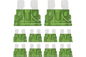 ALLECIN 50 Piezas 30A Estándar Fusibles Coche 30Amp Mediano Fusible para Coche 30Amperio Standard Auto Fuse para Coches Camiones Caravana Camper Moto