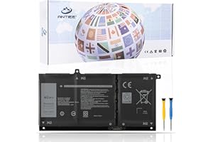 ANTIEE 40Wh JK6Y6 Laptop Batteria per Dell Latitude 3410 3510 Vostro 5300 5401 5501 Inspiron 5300 5301 5401 5402 5408 5409 5501 5502 5508 5509 5400 5406 7405 7300 7306 7500 7506 2-in-1 Silver C5KG6