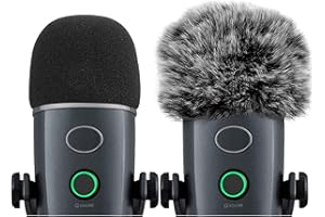 ANCABLE Copertura per microfono e Muff per blue Yeti Nano, confezione da 2 filtri per parabrezza da esterno, filtro pop per MXL, copertura in schiuma, silenziatore, filtro per microfono
