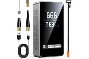 Ipflin Tyre Inflator Cordless Compressor - Portable Air Electric Bike Pump 150 PSI with Digital Display,Rechargeable Tyre Accessories for Car,Bike and Motorbike with Pressure Gauge and LED Light.