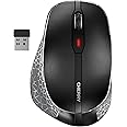 CHERRY MW 8C ERGO, Wireless Mouse with Ergonomic Thumb Rest for Right-Handers, Bluetooth or 2.4 GHz RF Connection, Rechargeable, Black