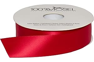 100% Mosel Nastro di Raso, in Rosso (25 mm x 25 m), Nastro da Regalo finitura lucida, Nastro elegante per Decorazioni & Creazioni, per Confezionare Regali speciali, per per Natale & Avvento
