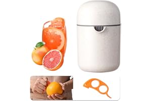 DULKET Lemon Squeezer, Manual Citrus Orange Juicer, Portable Manual Lemon Juicer, Hand Press Lemon Squeezer with Two Ways of Use for Different Fruits-Beige