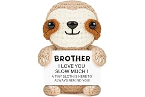 Giftasy Brother Gifts - Handmade Crochet Funny Cute Sloth - Gifts for Brother from Sister for Birthday, Father's Day, Christmas