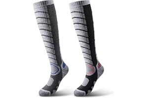 ANQFZQE Ski Socks for Men Women, 2 Pairs Thermal Knee High Socks Skiing Snowboarding Sports Winter Thermal Ski Socks Men for Ski,Hiking, Cold Weather and Hunting