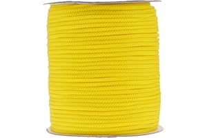 ‎IHKFILAN IHKFILAN Polypropylen Utility Rope Kordelzug Hohl geflochtenes, PP-Seil Barrier Rope Polypro Rope, Flechtleine Tauwerk,Outdoor Seil Knotenfest (Yellow, 5MM)