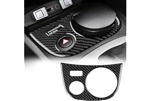 KUNGKIC Para Seat Leon 2005-2012 Fibra de Carbono Coche Soporte de Copa de Agua de Coche Luz de Advertencia Marco Portavasos Decorativo Interior Pegatinas Accesorios, Regalo (Negro)