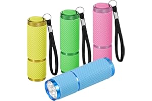 ‎KSSVZZ Kssvzz 4 Stück Mini LED Taschenlampe, Taschenlampe Kinder mit 9 LED, Wasserdicht Taschenlampen Klein mit Gummigriff für Notfall, Outdoor, Camping