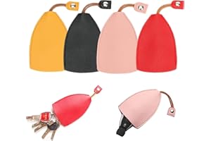 seOSTO 4 PC Car Key Case for Men Women Car Key Holder Pull Type Key Bag PU Car Key Wallets Housekeeper, Cute Creative Pull Out Key Sleeve
