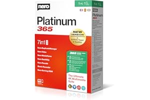 Nero Platinum 365 - Box mit Downloadlink | Videobearbeitung | Backup | Medien verwalten & abspielen | 8K | Fotos | PC Tuning | Windows 11/10/8/7