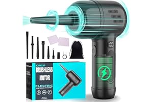 CIRCLIO Soplador de Aire, 3 Alta Velocidades Brushless 165000 RPM, Mejor Sustituto de Aire Comprimido, Elimina Polvo Kit Limpieza de Aire Comprimido para Computadora, Auto, Oficina