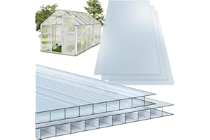 tectake® Placas de Policarbonato Transparente, Resistente al Exterior y a Rayos UV, Tejado Exterior y Marquesina Puerta Exterior, Policarbonato para Techo Exterior Lluvia - 121 x 60,5 x 0,4 cm