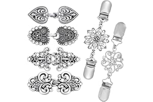 DKDDSSS Set de 6 Clips Vintage de Cárdigan, Clips Retro para Bufandas y Capas, Broches para Abrigos con Remolinos Retro, para Chal Vestido Bufanda Mujer Chica