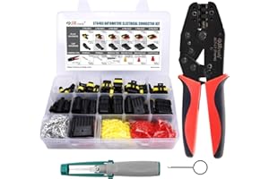 JRready ST6483 Outil de sertissage ACT-LY-AMP1.5 avec connecteurs étanches 1/2/3/4/5/6 broches et outil de retrait, kit de connecteurs de fils électriques automobiles étanches pour voiture