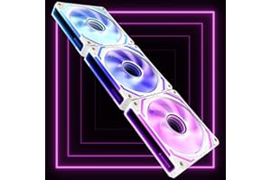 AsiaHorse COSMIQ - Ventola per PC RGB da 120 mm, 3 pezzi, ARGB Daisy Chain PC Ventola [Infinity Mirror] [FDB] 2000 RPM/68,5 CFM/24 LEDS 4 pin PWN & 5V 3Pin ARGB con controller. Bianco