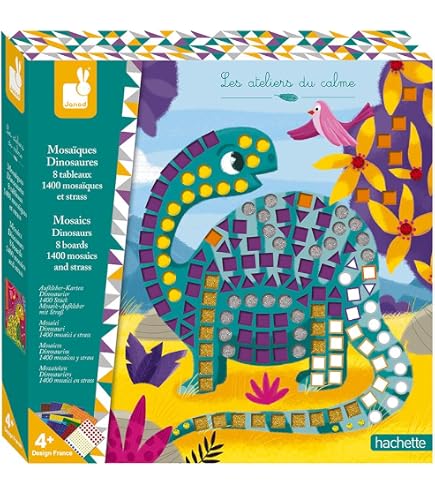Jeu Mosaïque Dinosaures CUBIDI - Puzzle Créatif 3D - Enfants 3-9 Ans - Éducatif