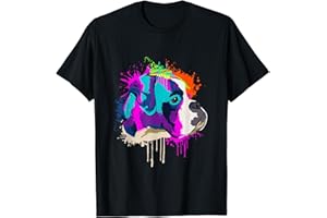 EN COULEUR CHIEN BOXER IDÉE DE CADEAU Splash Art Boxer Propriétaire D'un Chien Cadeau Chiens T-Shirt