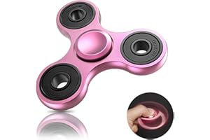 Coolden Hand Spinner Metal, Anti Stress Fidget Toys Haute Vitesse de 2-5 Min, École Bureau Jouet Fidget Spinner Cadeau pour Enfants Adultes Anxiety Relief ADHD Finger Spin Argent Rose