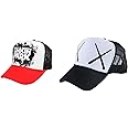 Michelangelo XX Logo Half Mesh Cap and Red Linkin Park Mesh Cap Combo for Boys/Girls (Pack of 2)