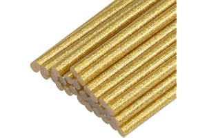 sourcing map 30pcs Mini Hot Glue Gun Sticks 7mm x 100mm High Sticky Small Hot Glue Sticks for Glue Gun, Glitter Gold